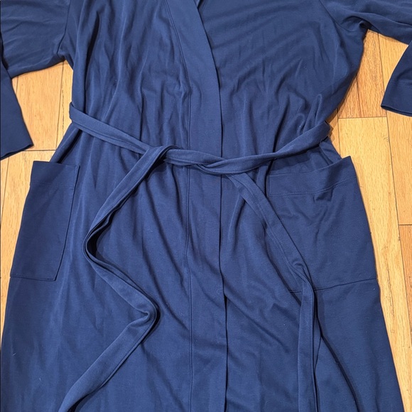 Lands End | Navy Robe | Full Length | Dressing Gown | 💯 Cotton | size 2X - Picture 4 of 7